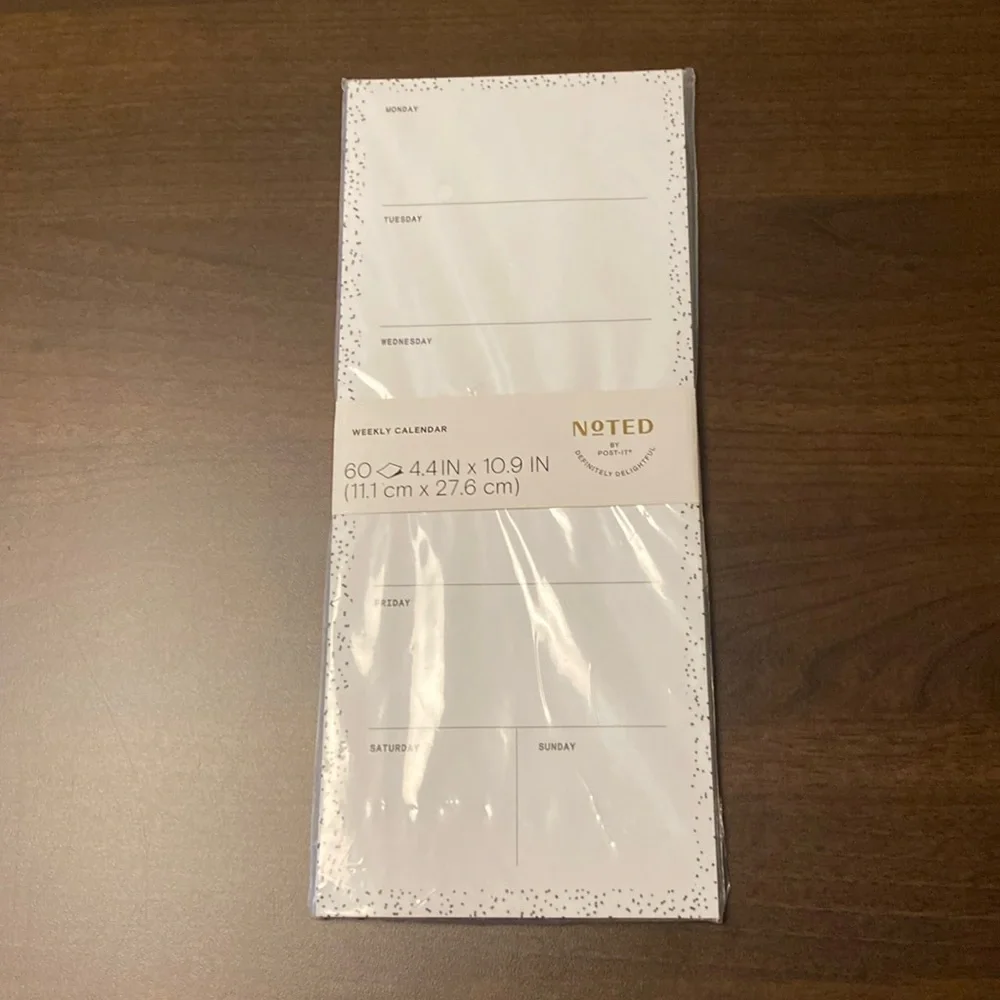 NWT Noted by Post It Weekly Calendar Pad